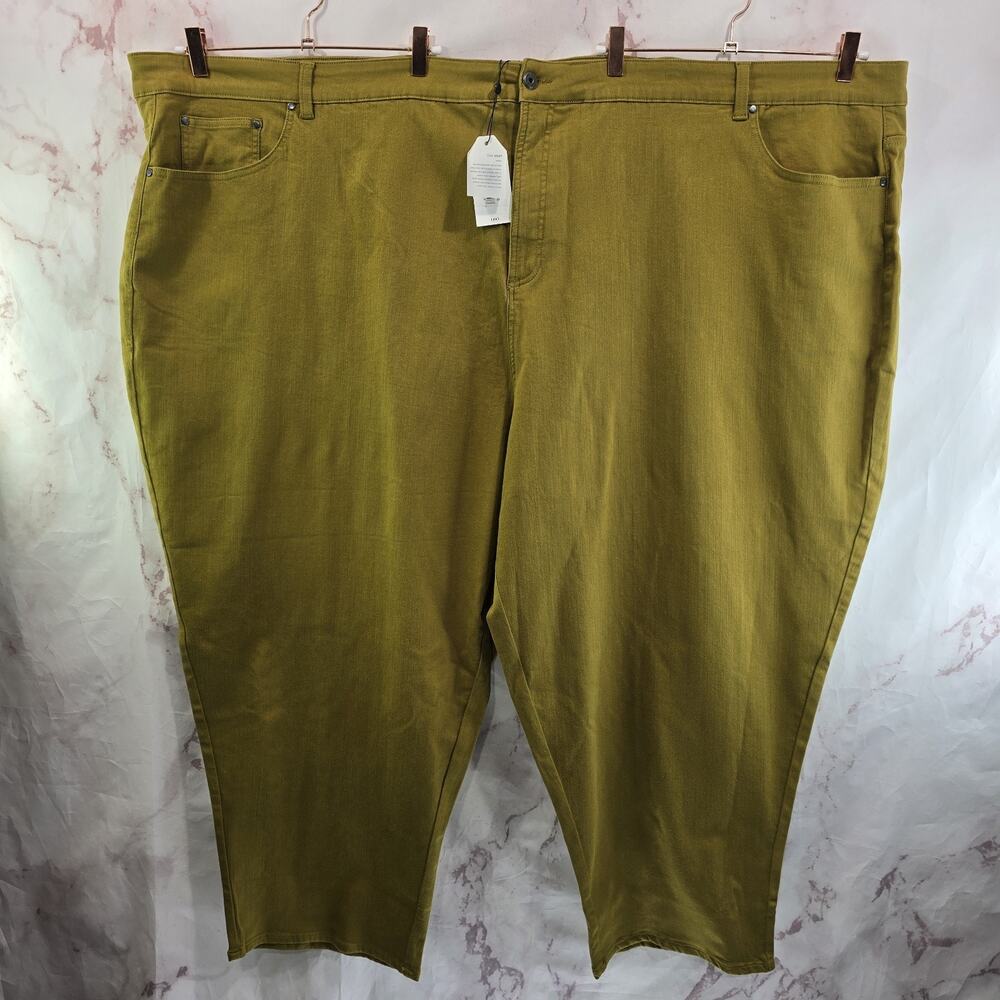 Universal Standard Jeans Womens 40 Mustard Yellow Crop Short Etta Straight